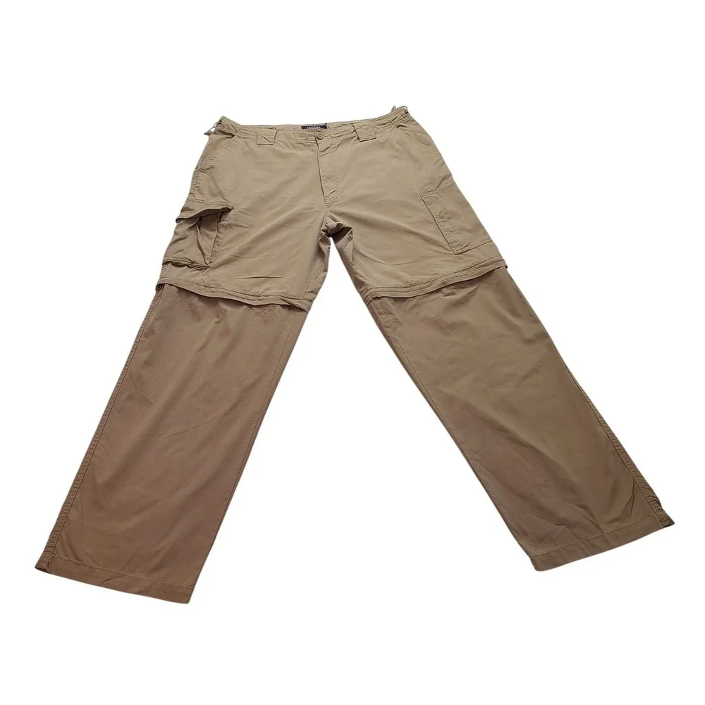 Sonoma Life Style Convertible Cargo Pants Men's‎ 36x34 Khaki Tan Zip Off Hiking